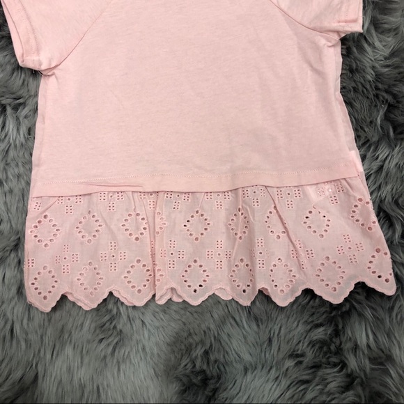 Dex | Girls Lace Trim T-Shirt | Pink | Size 6 - Picture 2 of 3